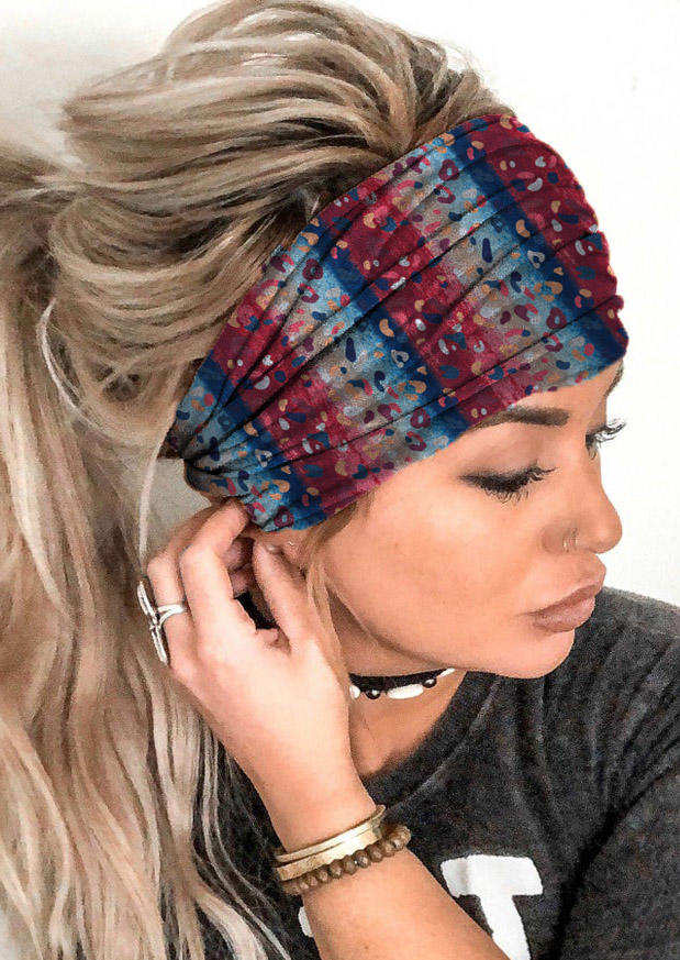 

Leopard Gradient Striped Yoga Wide Headband, Multicolor, SCM004145