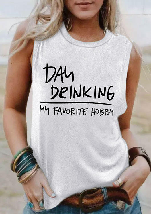 

Day Drinking My Favorite Hobby O-Neck Tank - Light Grey, Gray, SCM004561