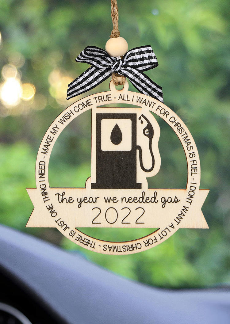 

The Year We Needed Gas 2022 Plaid Hollow Out Hanging Ornament, Multicolor, SCM004553