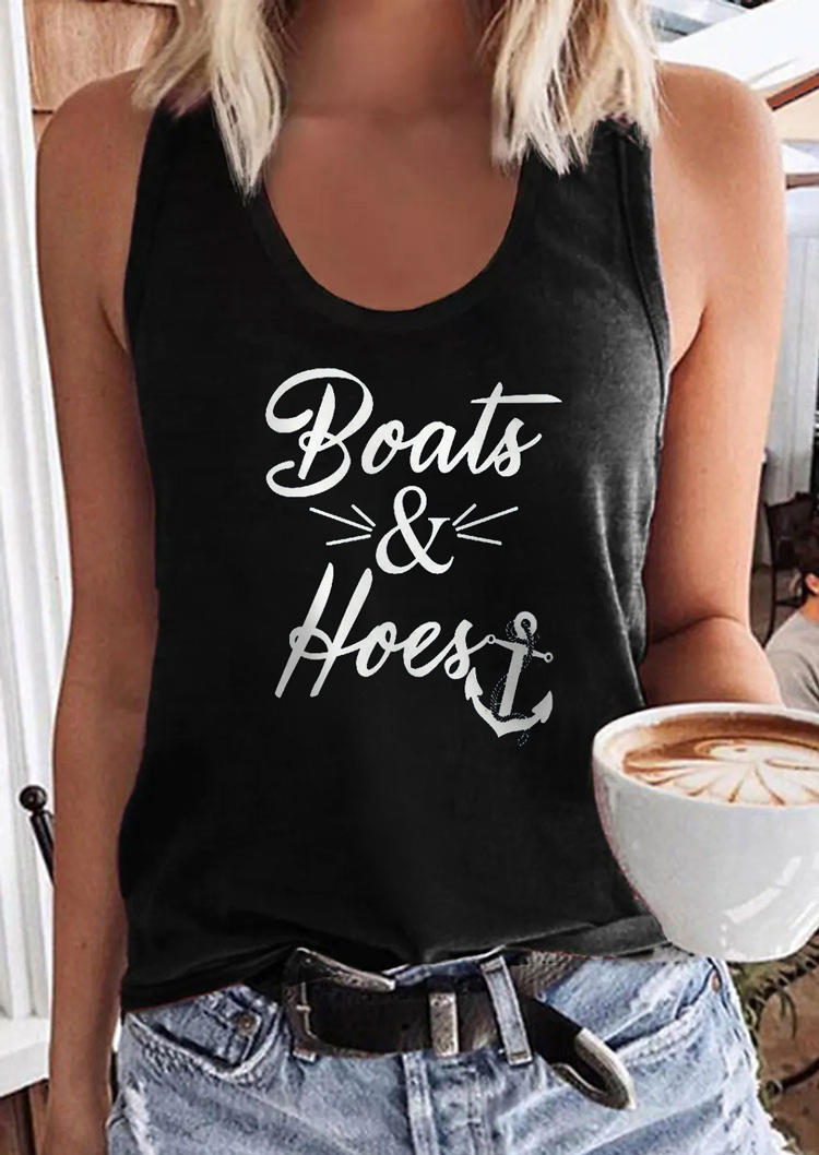 

Boats & Hoes Anchor O-Neck Tank - Black, SCM004634