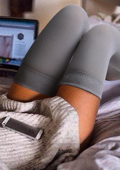 

Soft Warm Over Knee Long Socks, Gray, SCM004296