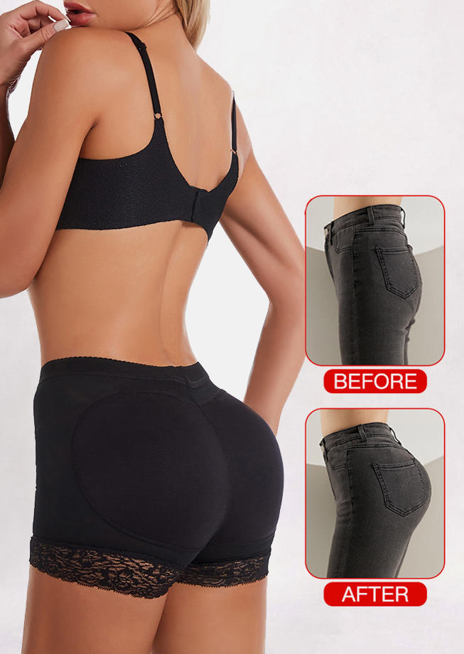 

Lace Splicing High Waist Short Leggings - Black, SCM004384