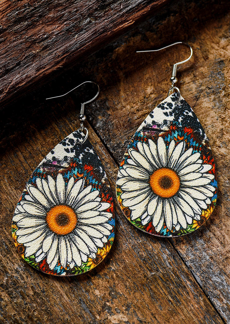 

Daisy PU Leather Water Drop Earrings, Multicolor, SCM004539