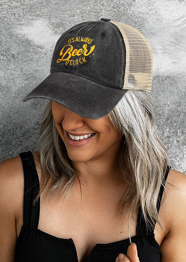 

It's Always Beer O'clock Baseball Cap, Black, SCM004476