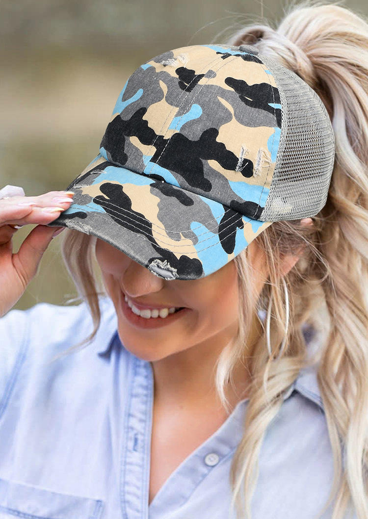 

Camouflage Criss-Cross Mesh Splicing Baseball Cap, Multicolor, SCM004293