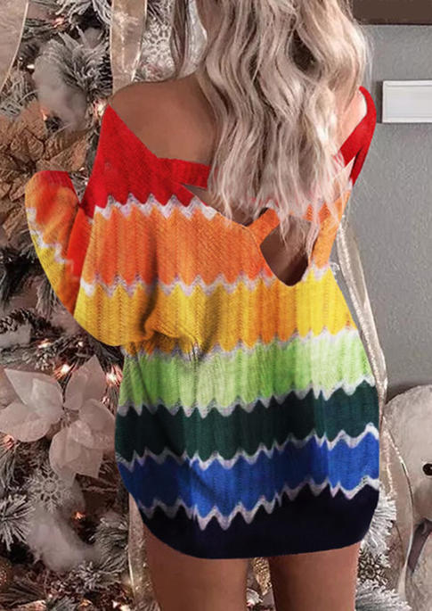 

Color Block Criss-Cross V-Neck Mini Dress, Multicolor, SCM004552