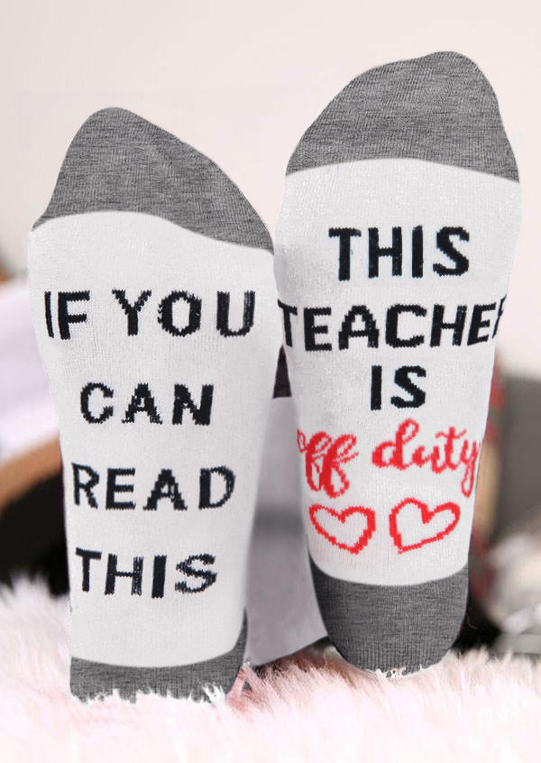 

If You Can Read This This Nurse Is Off Duty Crew Socks, Multicolor, SCM004440