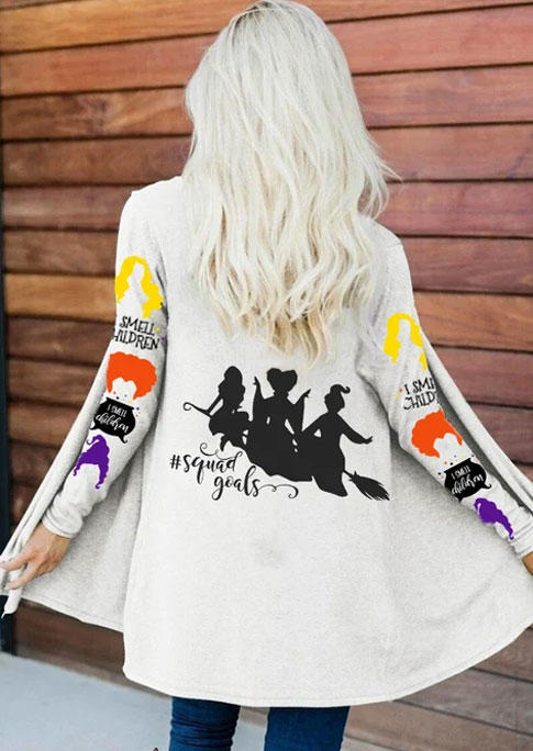 

Halloween Squad Goal I Smell Children Silhouette Cardigan - White, SCM004997