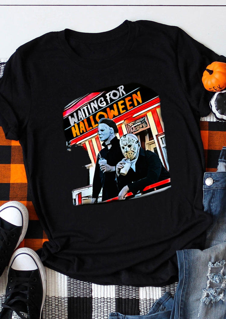

Waiting For Halloween T-Shirt Tee - Black, SCM004929
