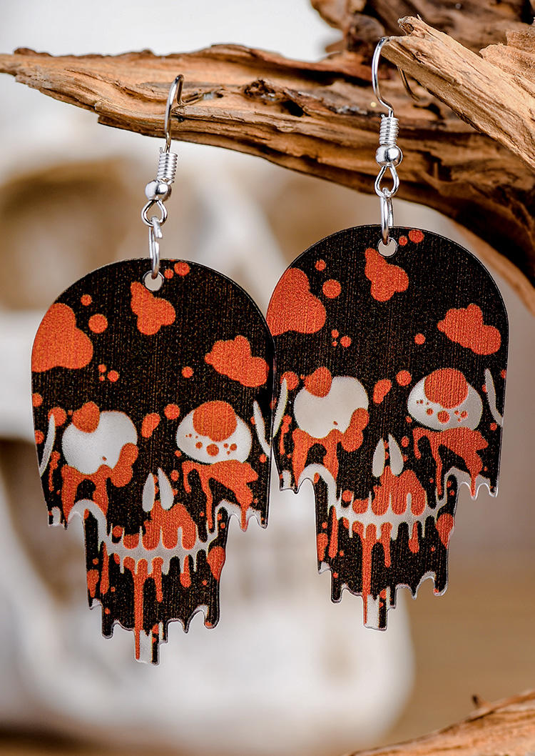 

Halloween Skull Acrylic Hook Earrings, Multicolor, SCM004836