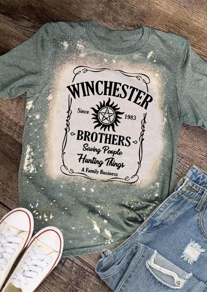 

Winchester Brothers Bleached T-Shirt Tee, Multicolor, SCM004967