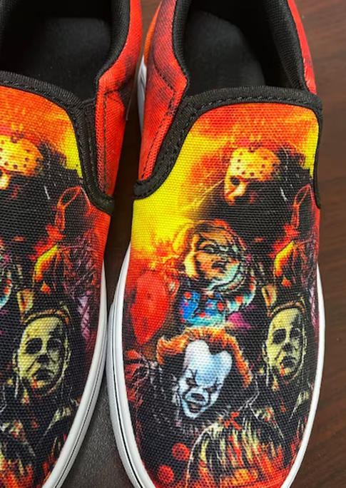 Halloween Horror Movie Round Toe Flat Sneakers