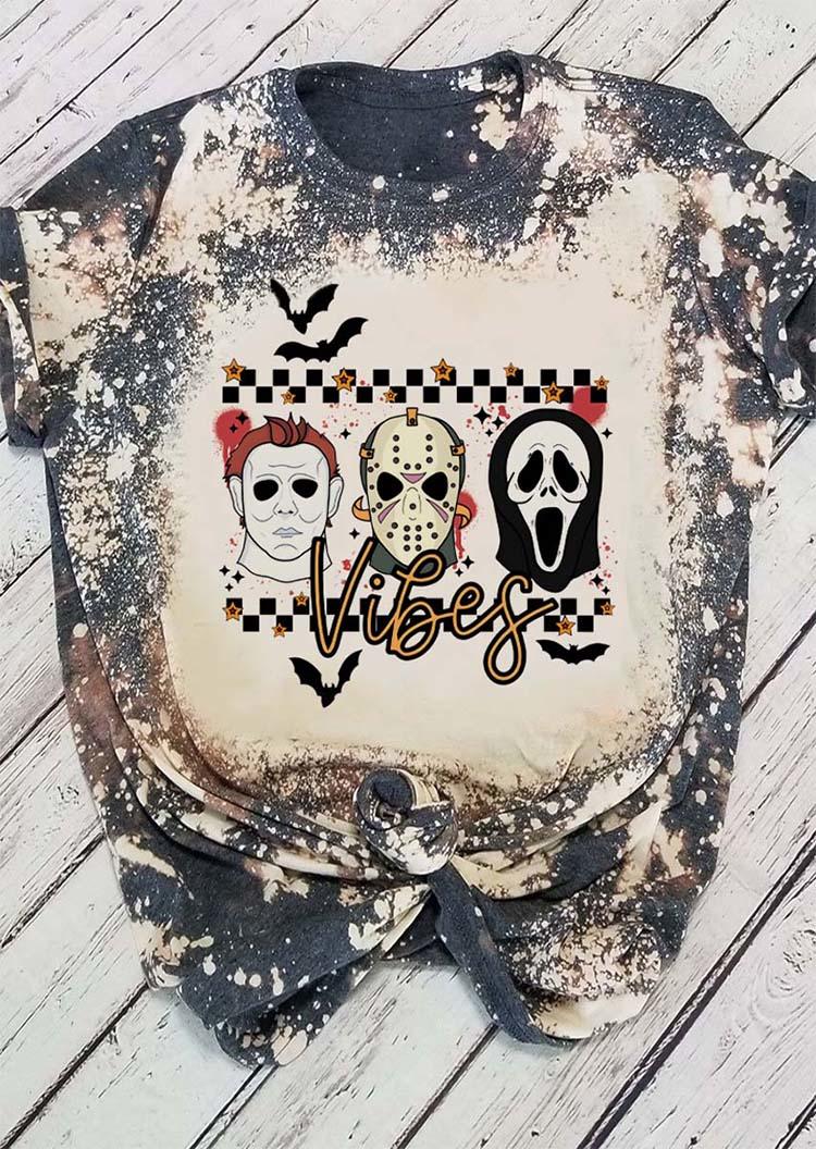 Vibes Horror Movie Spooky O-Neck T-Shirt Tee