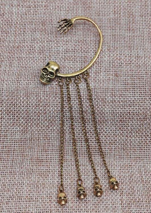1Pcs Skeleton Hand Tassel Earrings