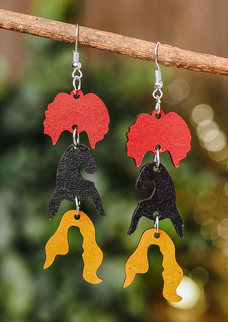 

Halloween Witches Wooden Earrings, Multicolor, SCM004845