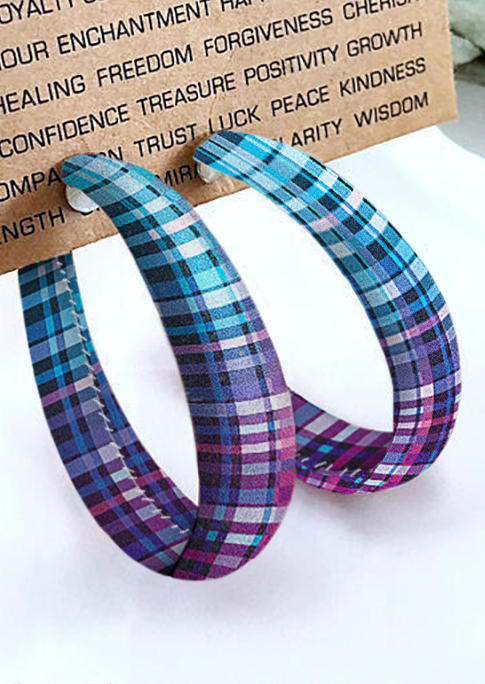 

Gradient Plaid Large Circle Earrings, Multicolor, SCM005224
