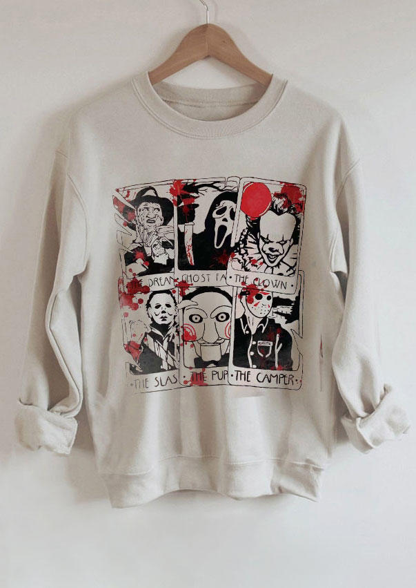

Halloween Horror Movie O-Neck Sweatshirt - Apricot, SCM005338