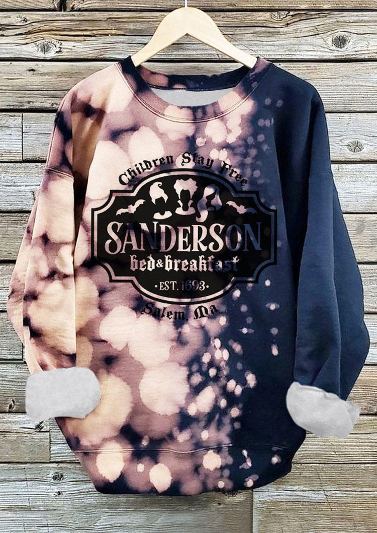 

Halloween Bed & Breakfast Est 1693 Children Stay Free Salem Ma Sweatshirt, Multicolor, SCM005310