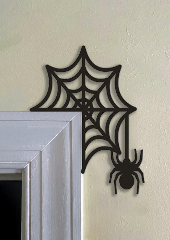 

Halloween Spider In Spiderweb Door Decoration, Black, SCM005027