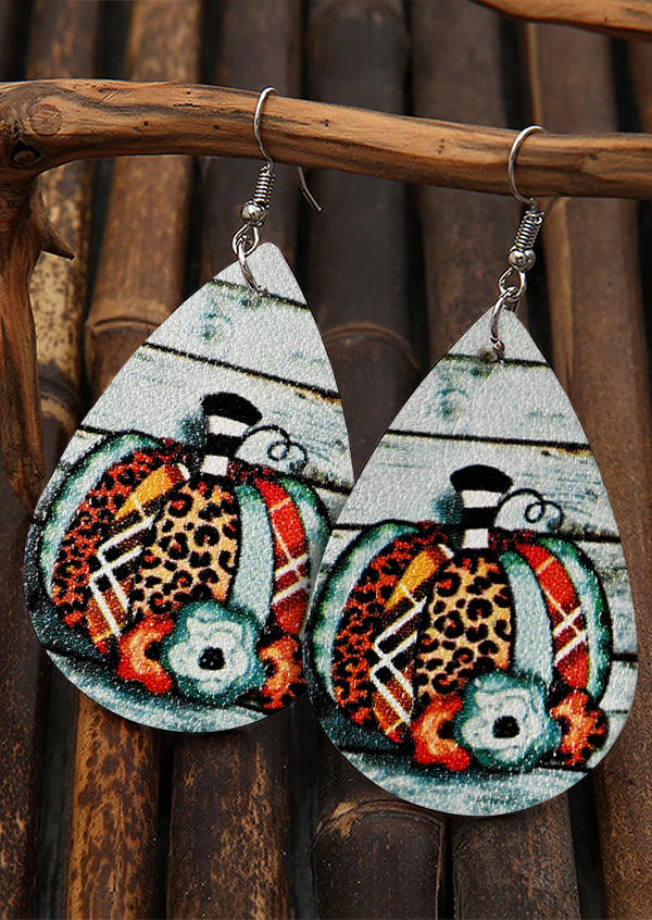 

Pumpkin Leopard PU Leather Earrings, Multicolor, SCM005124
