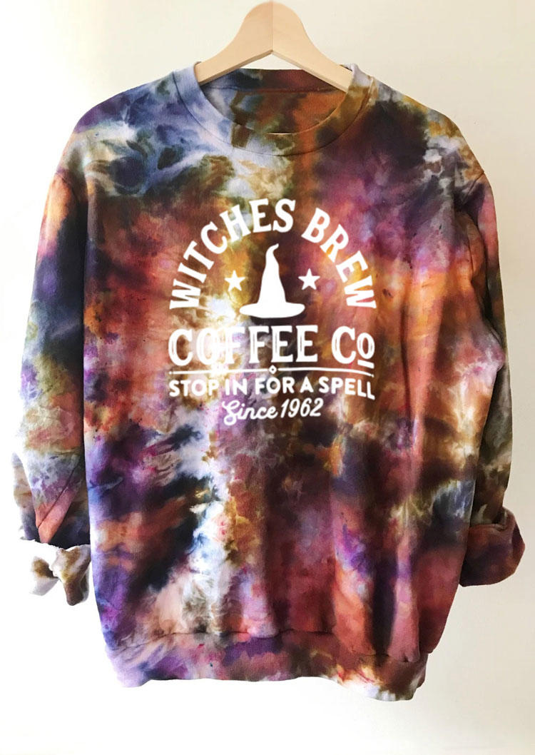 

Halloween Tie Dye Witches Brew Coffee Sweatshirt, Multicolor, SCM005343