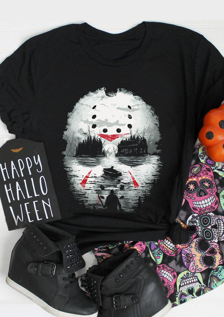 

Halloween Horror Movie O-Neck T-Shirt Tee - Black, SCM005315