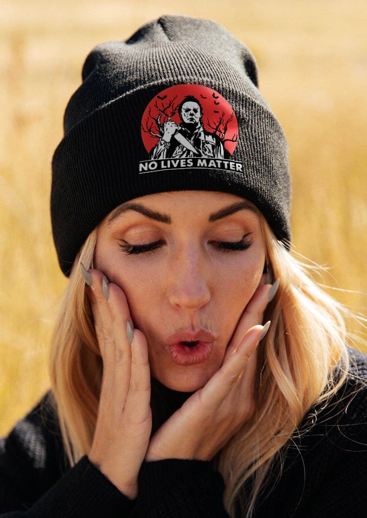 

Halloween No Lives Matter Knitted Beanie Hat, Black, SCM004965