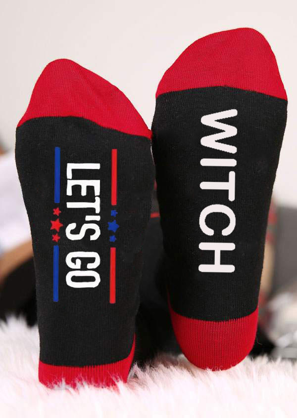 

Halloween Let's Go Witch Crew Socks - Black, SCM005057