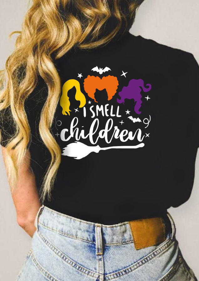 

I Smell Children O-Neck T-Shirt Tee - Black, SCM005199