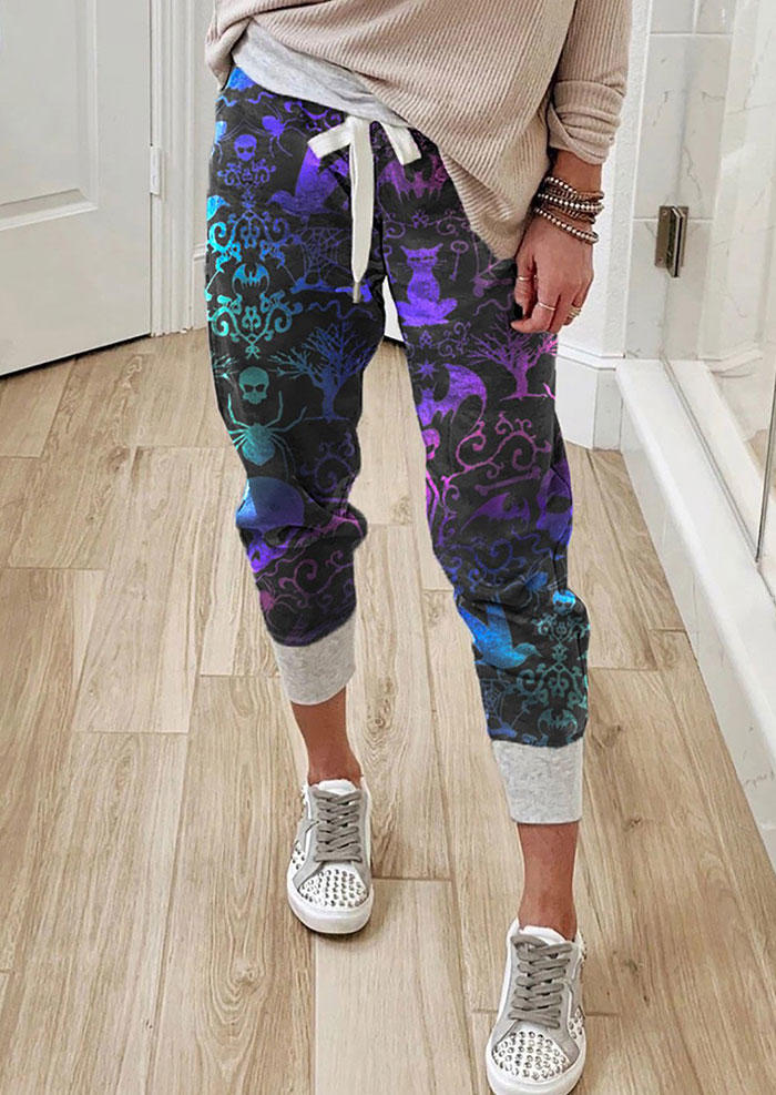 

Halloween Skeleton Spider Casual Pants, Multicolor, SCM005352