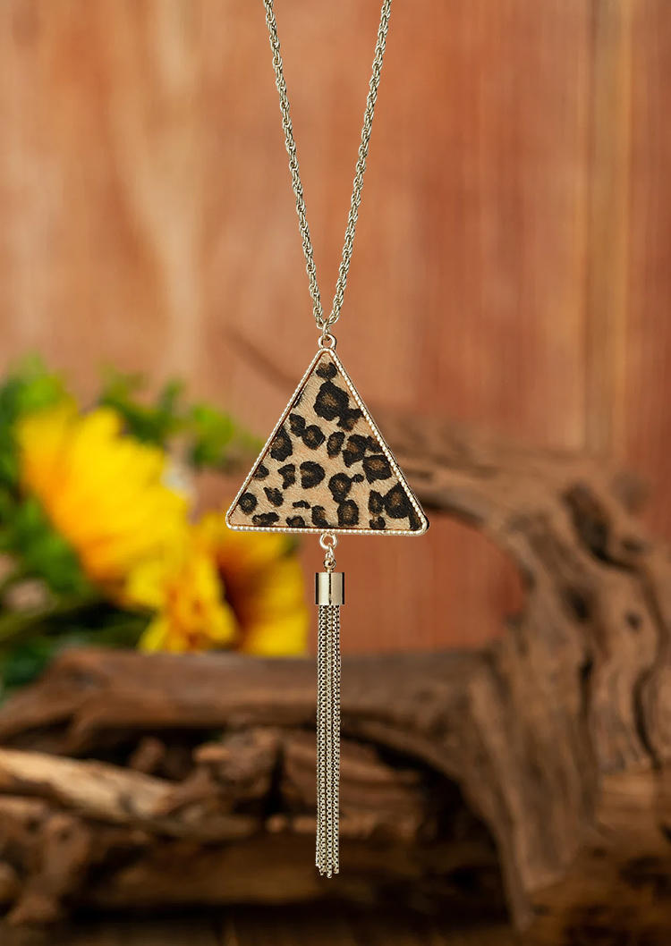 

Leopard Pendant Sweater Chain Necklace, Multicolor, SCM005290