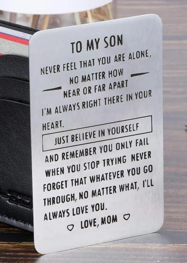 

To My Son Stainless Steel Wallet Card, Silver, SCM003876