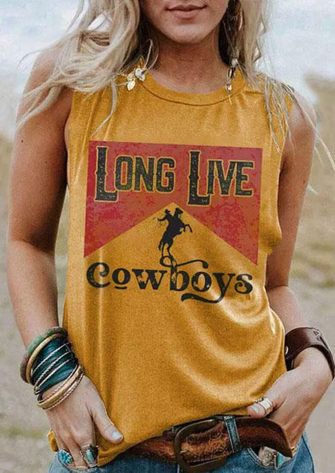 

Long Live Cowboys Horse Casual Tank - Yellow, SCM002527