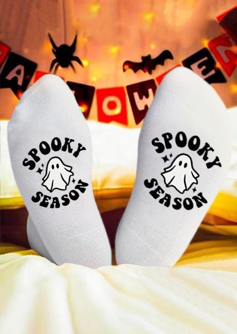 

Halloween Spooky Season Casual Crew Socks - White, SCM005025