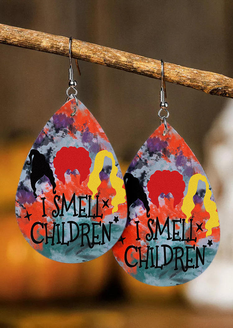 

Halloween I Smell Children Acrylic Water Drop Earrings, Multicolor, SCM005444