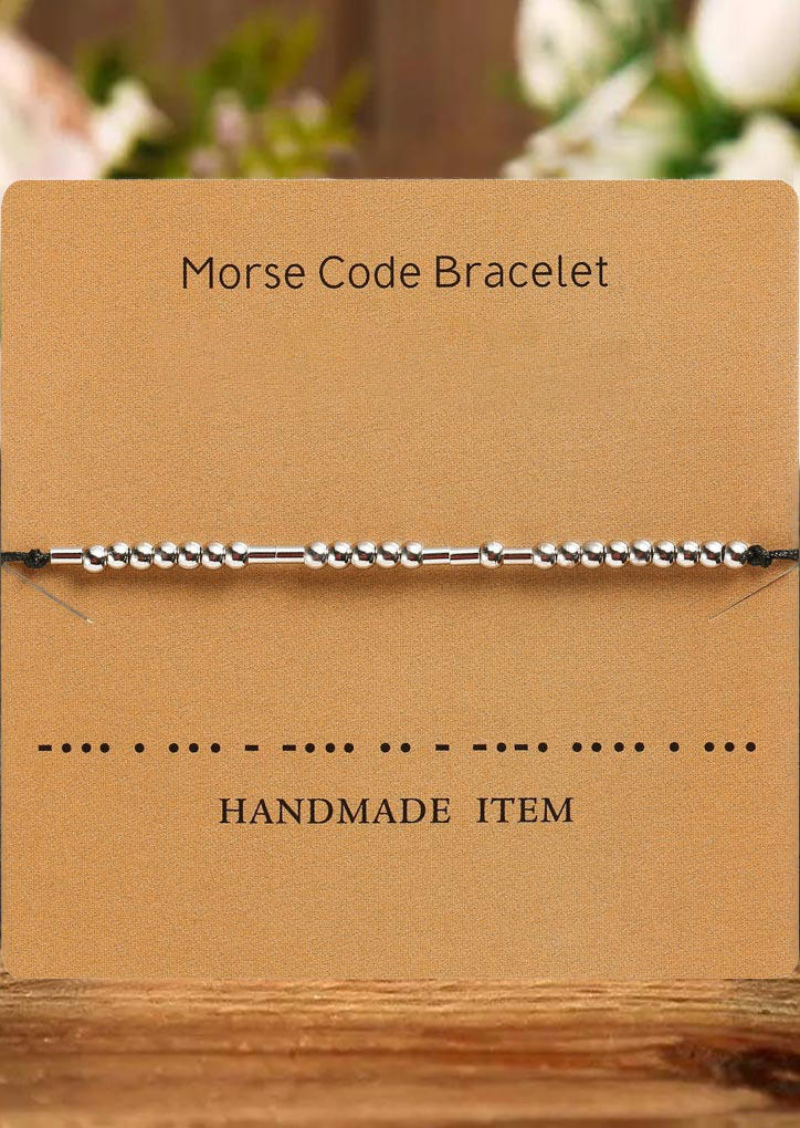 Fashion Beading Morse Code Adjustable Rope Bracelet