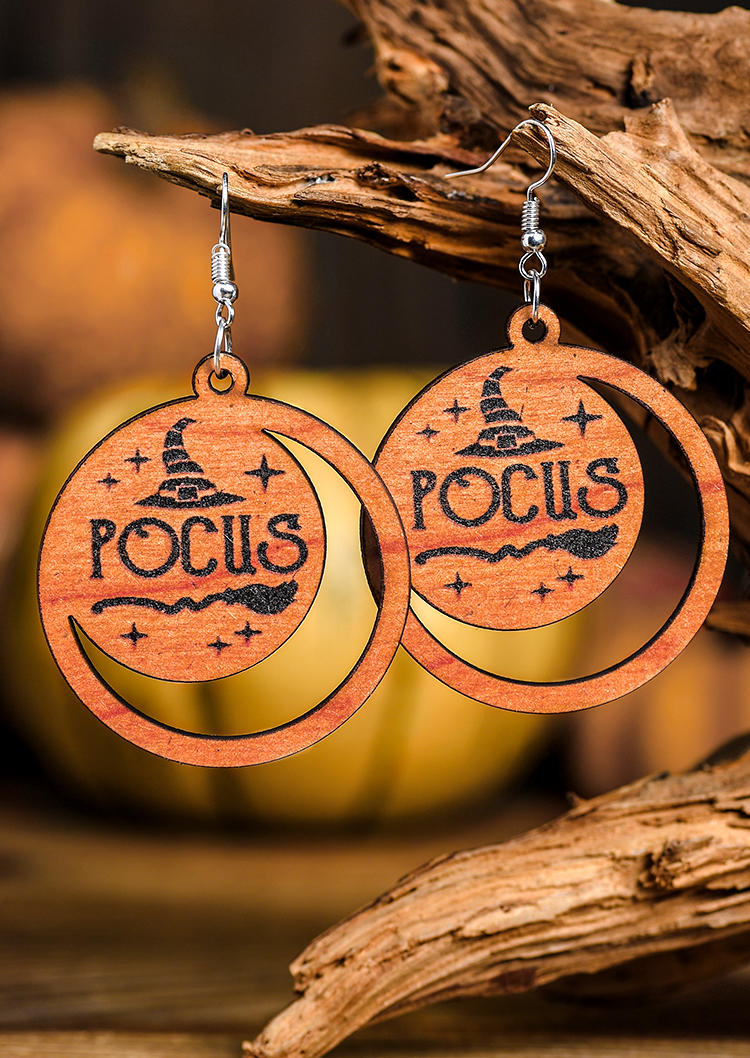 

Halloween Hollow Out Round Earrings - Brown, SCM004842