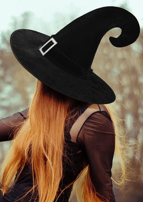 Rhinestone Witch Hat - Black