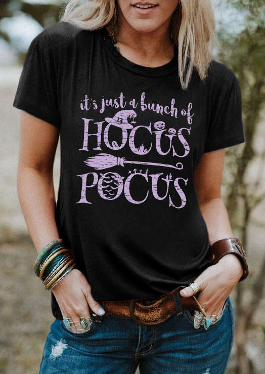

Halloween It' Just A Bunch Of O-Neck T-Shirt Tee - Black, SCM005592