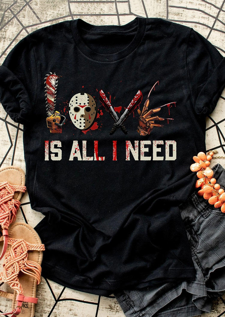 

Is All I Need T-Shirt Tee - Black, SCM005594