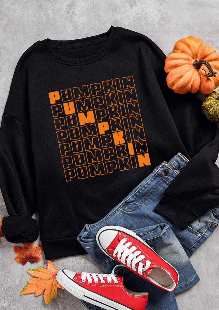 

Pumpkin Long Sleeve O-Neck Sweatshirt - Black, SCM005671