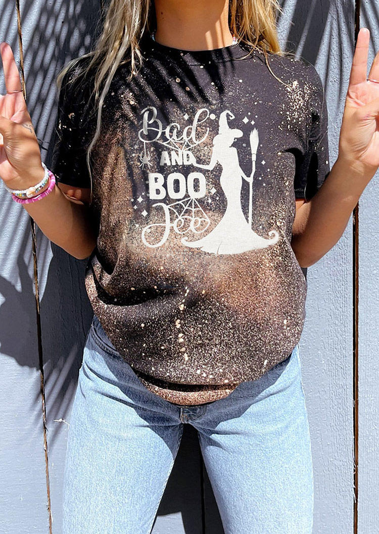 

Bad And Boo Jee Witch Bleached T-Shirt Tee, Multicolor, SCM005635