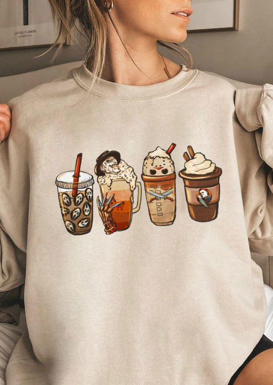 

Drink O-Neck Long Sleeve Sweatshirt - Apricot, SCM006004