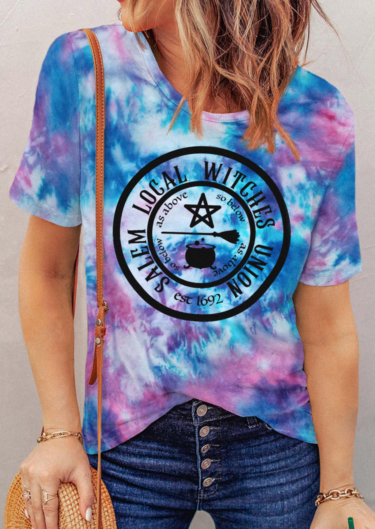 Halloween Witches Union Tie Dye T-Shirt Tee