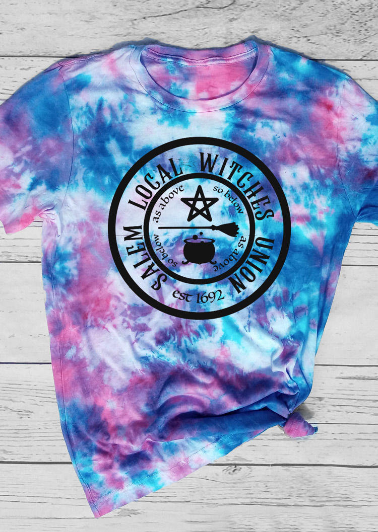 

Witches Union Tie Dye T-Shirt Tee, Multicolor, SCM005728