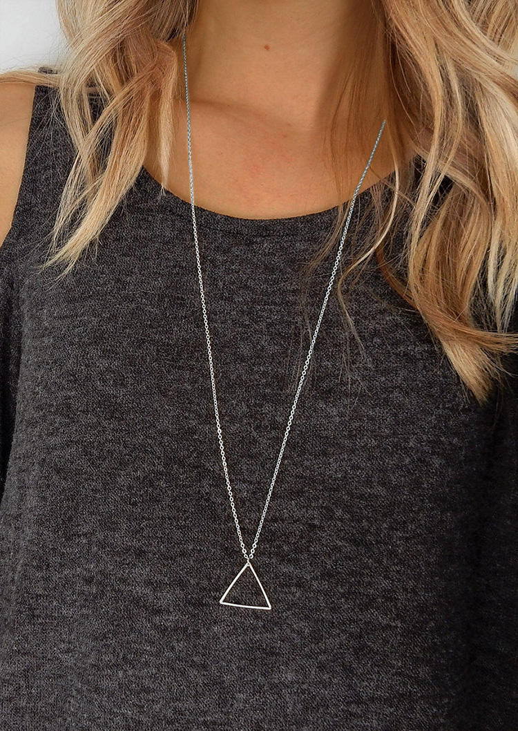 

Triangle Geometric Pendant Necklace, Silver, SCM005293