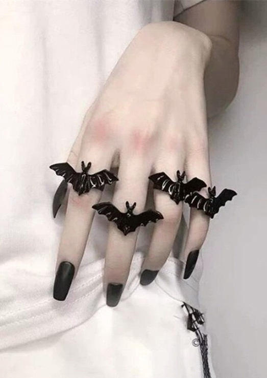 

Halloween Bat Open Adjustable Ring, Black, SCM005802