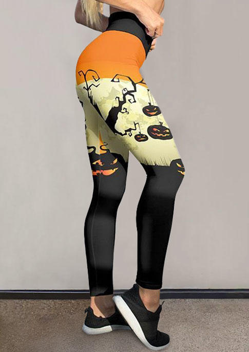 

Halloween Pumpkin Face Leggings, Multicolor, SCM005873