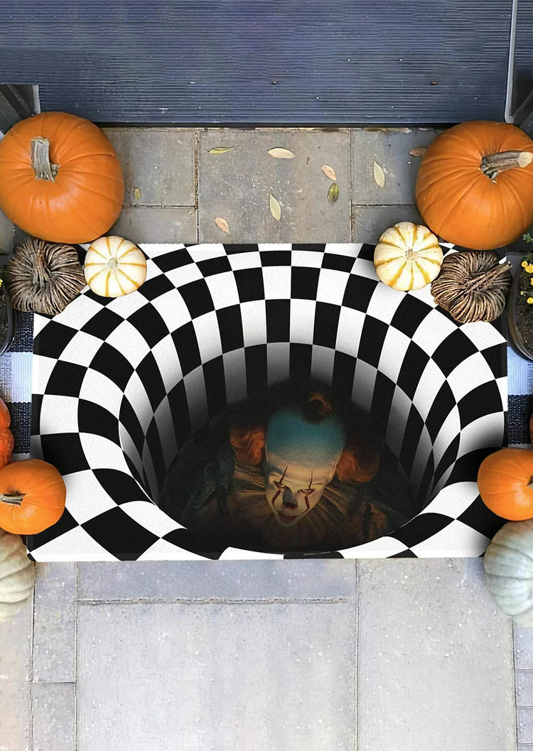 Halloween Clown In The Hole Plaid Carpet