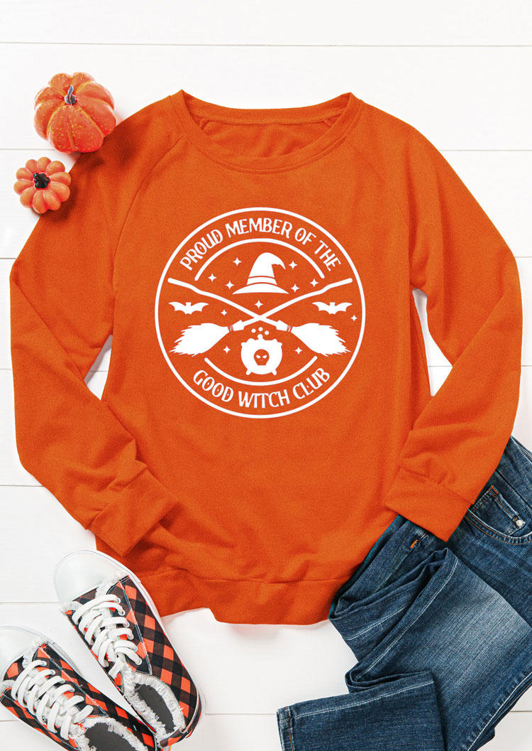Halloween Proud Member Of The Good Witch Club Sweatshirt - Orange